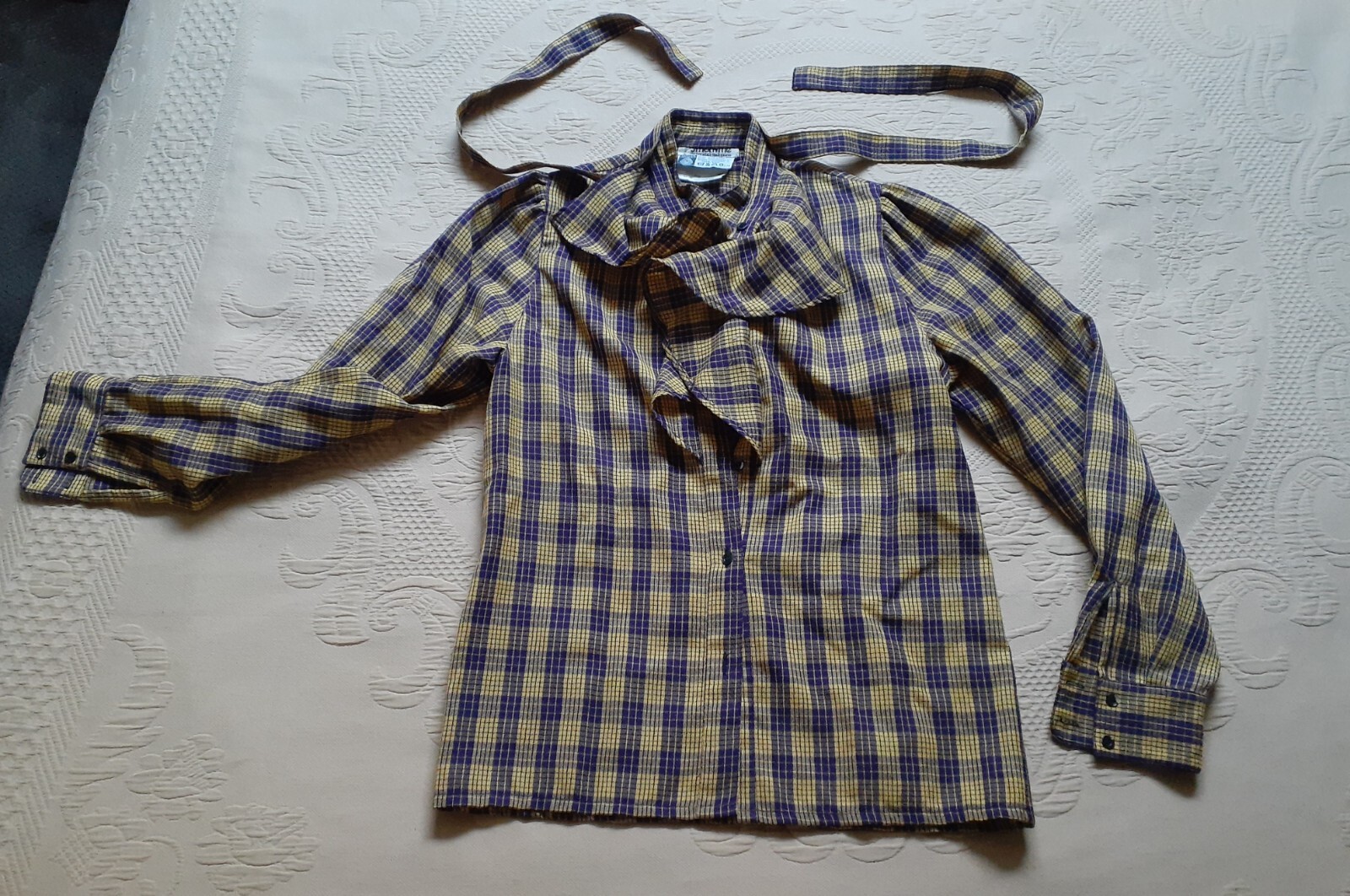 Vintage Yellow and Purple Synonyme de Georges Rech Paris Women’s Shirt
