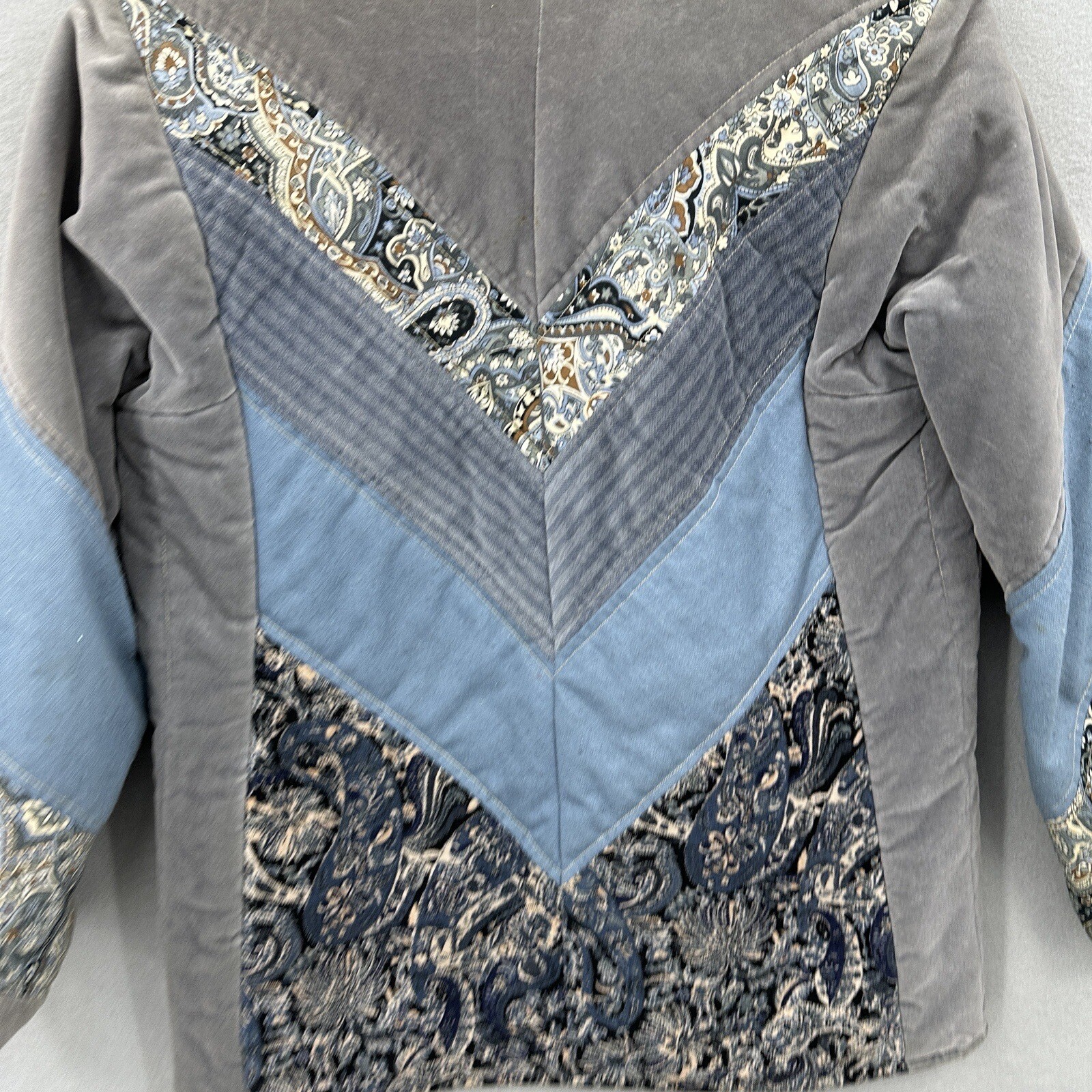 Vintage Jack Slote Jacket Women M Patchwork Cottagecore Quilted Boho Granny READ