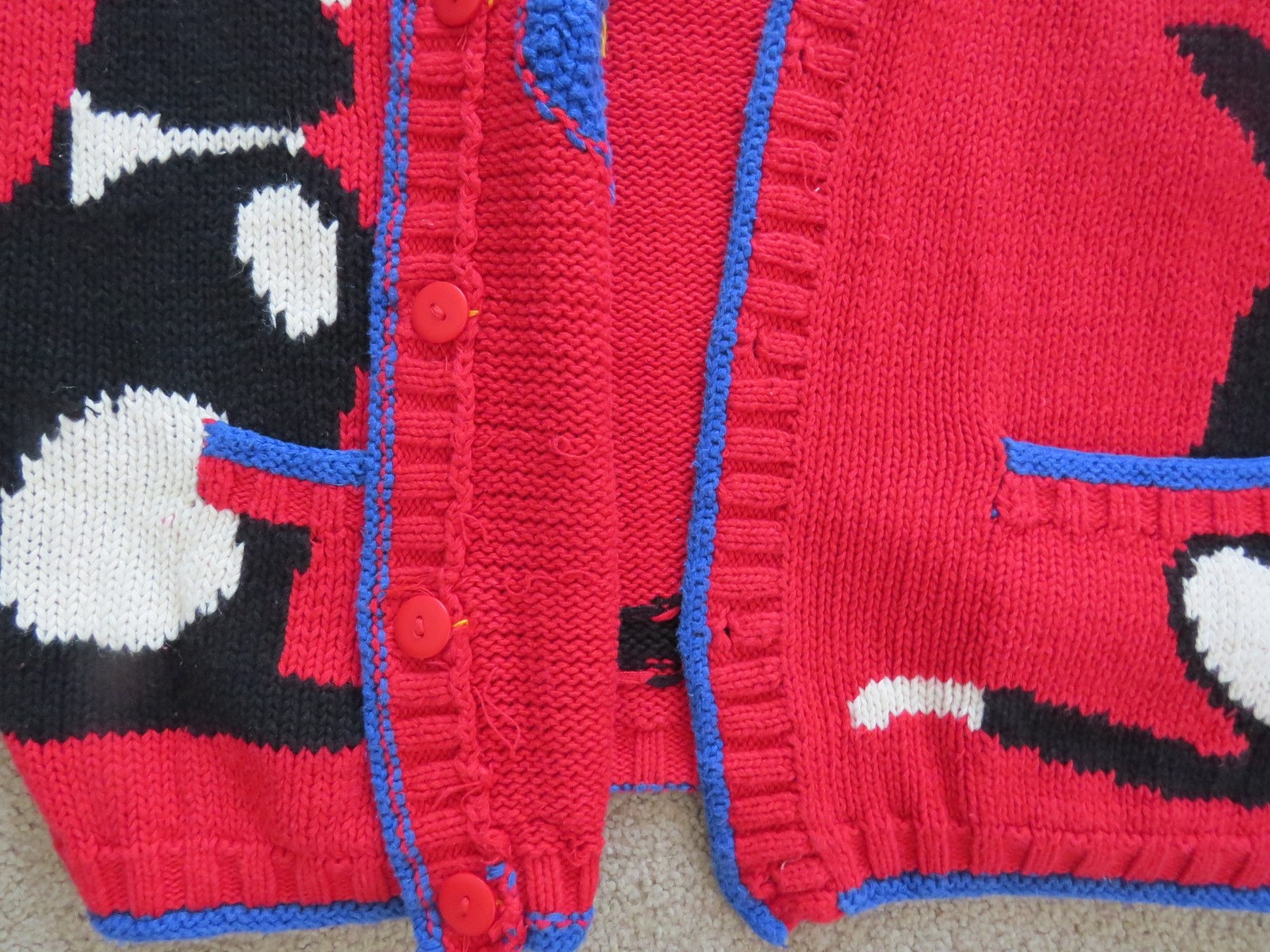 Vtg Cardigan Bay CATS & FISHBOWL Knitted Sweater Size L