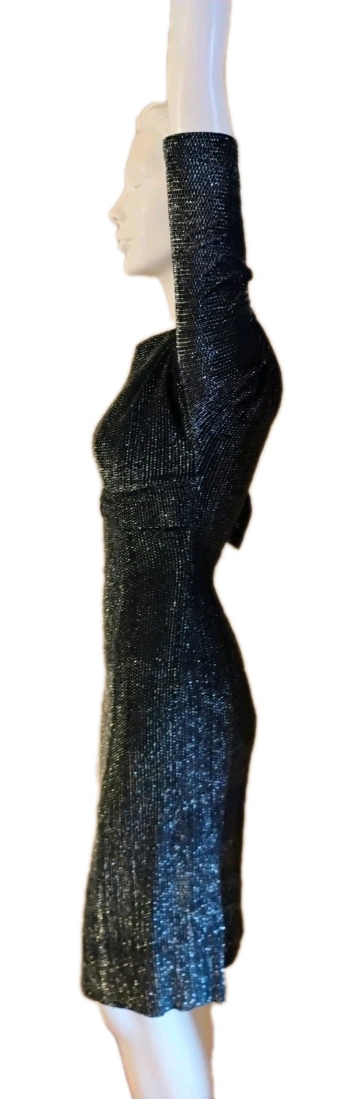 VTG 1950’s „that Wilroy LOOK” Black & Silver Metallic Wiggle Cocktail Dress
