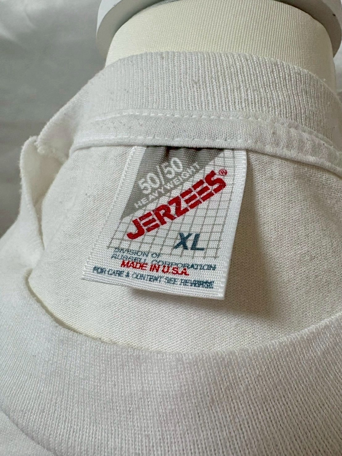 Vintage 80s 90s JERZEES Amazing Grace Cross Graphic T shirt White USA SizeXL