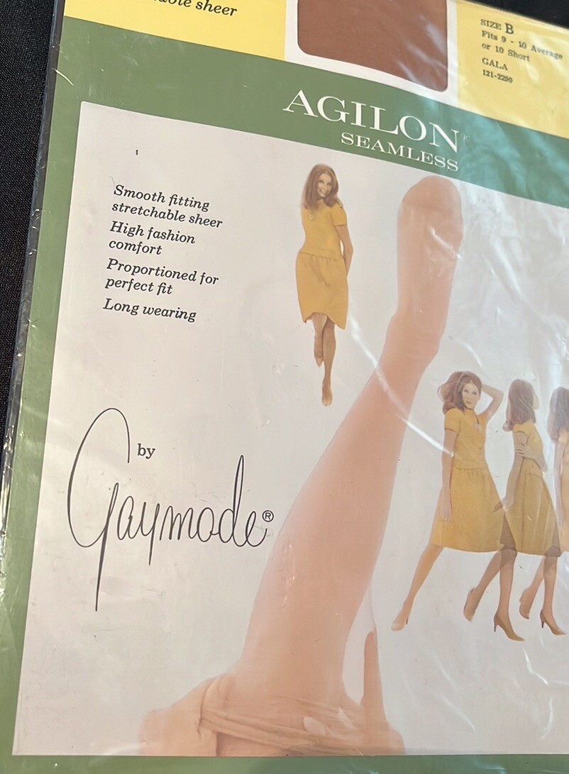 Vintage Stockings~Agilon Seamless By Gaymode~Sz B 9~10.5~GALA~NIP~MCM Penneys