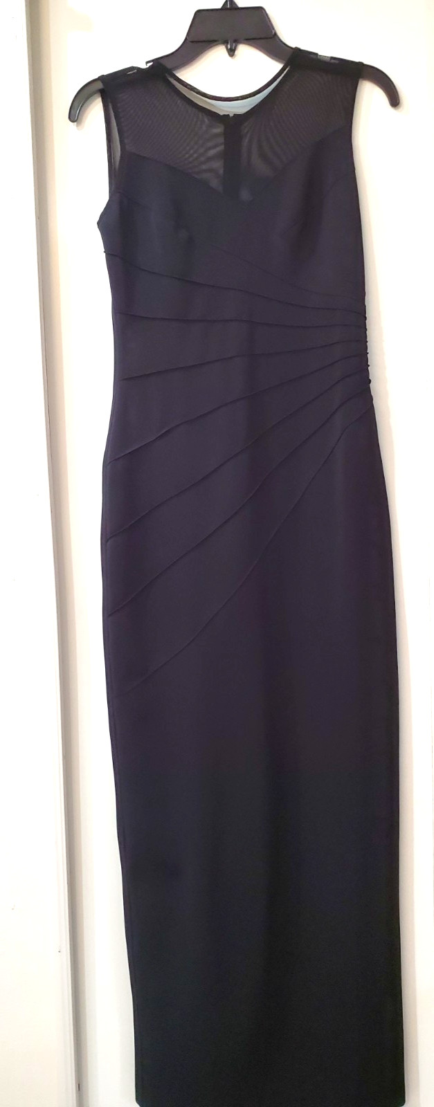 Vintage Nikki Italy Stunning Black Formal Sheer Top Floor Length Dress Sze 9 Jun