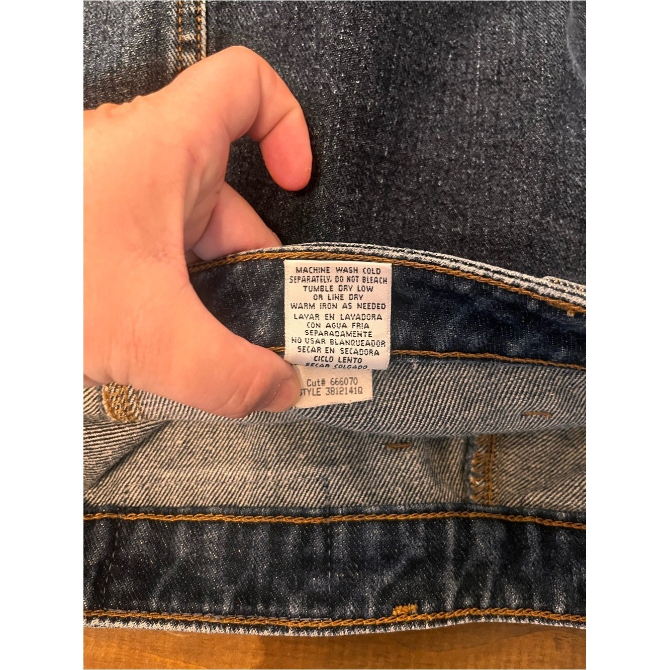 lei Washed Denim A- Line Mini Skirt Size 7 3 Button 90s Y2K
