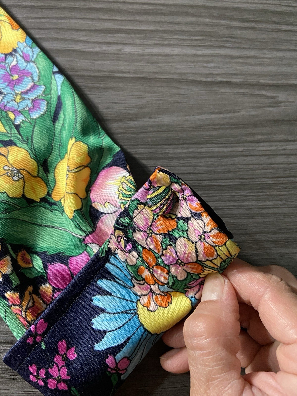 Vintage 1970s Arémis Italian Floral Long Sleeve Shirt Dress Size M/L 8-10