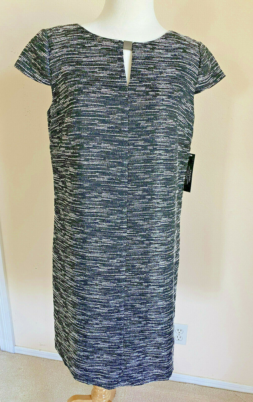 NWT Tahari ASL Size 6 Black Tweed Mini Dress Upscale Career /Office Style Events