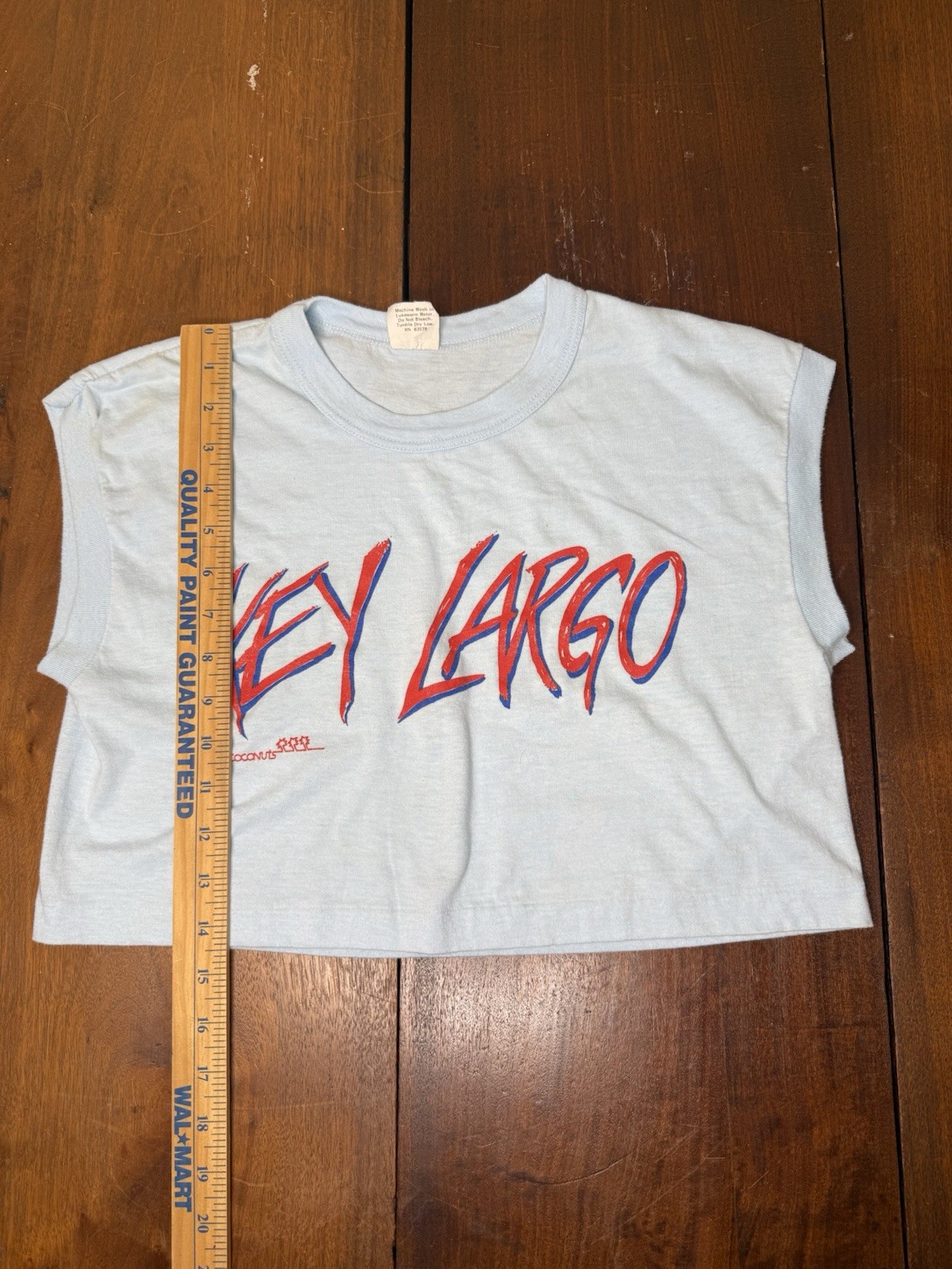 KEY LARGO COCONUTS VTG TSHIRT CROP TOP 80’s WEEKEND AT BERNIES SIZE L USA RARE