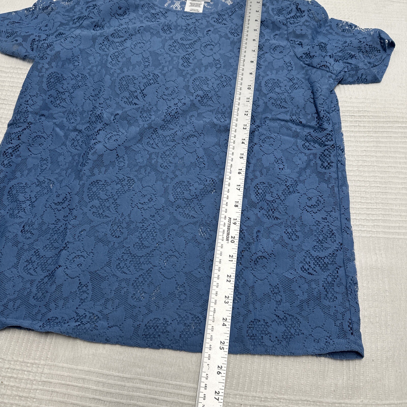 New WOMEN’S VINTAGE Sheer See Through French Blue SHIRT FASHION FORMULAS Medium