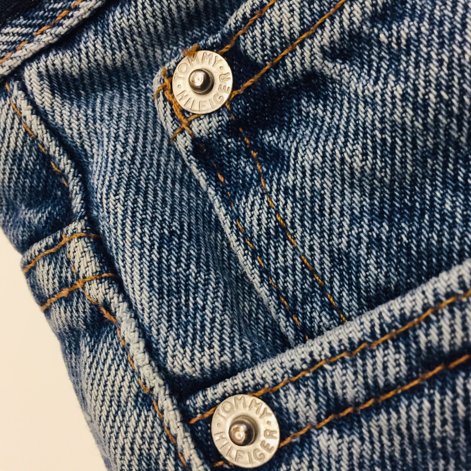 Tommy Hilfiger Mom Jeans Denim Pants Vintage 90s SPELLOUT Blue Baggy Hipster 10
