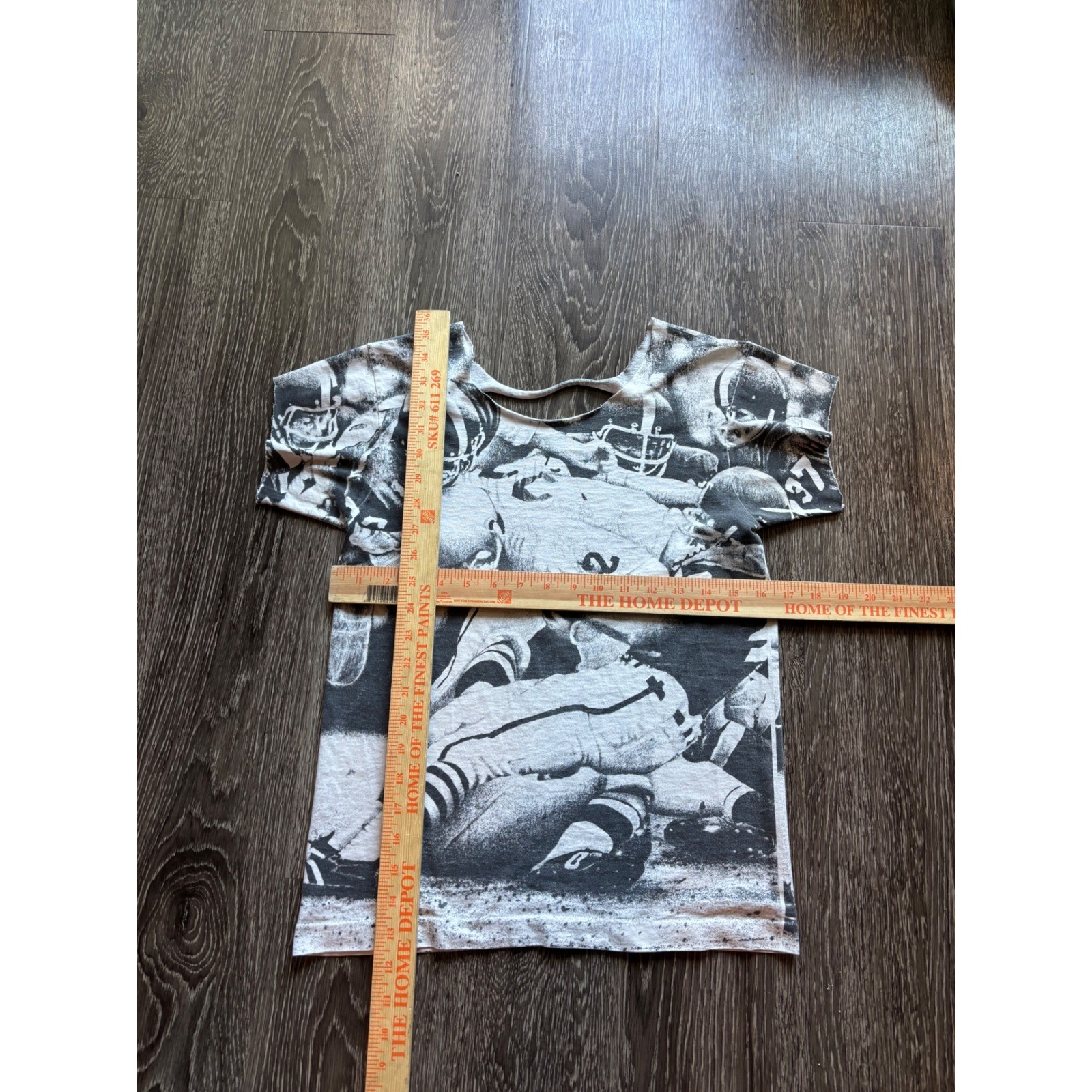 Vintage 90’s AOP Football Chopped Low Cut Custom Top