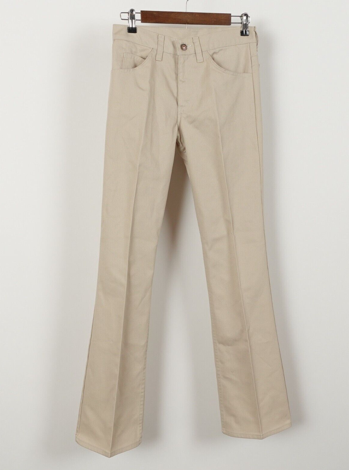 Vintage 70s Levi’s Women’s Sta-Prest Flared Pants Size 29×34 Ribbed Talon Zip