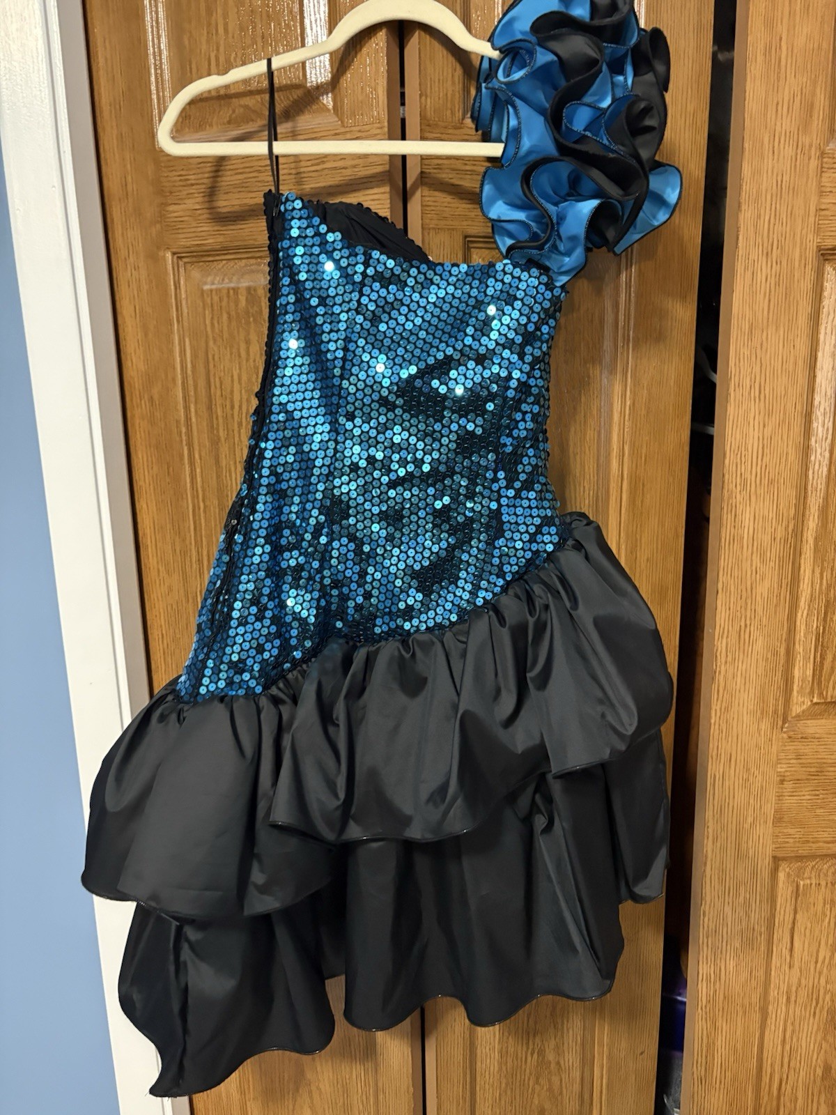 Vintage J Reynolds Sequins One Shoulder Prom Party Formal Dress Gown Sz 13 USA