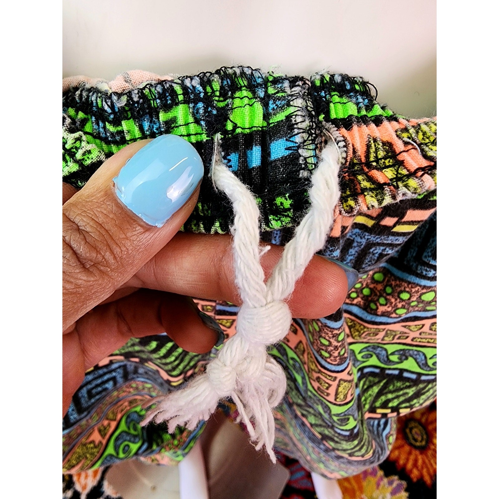 Vintage 1980’s/1990’s JoJo Green Pink Abstract Surfer Muscle Parachute Pants