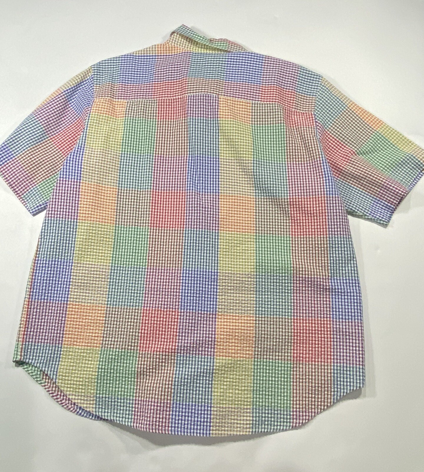 Vintage Womens Bechamel Casual Colorful Shirt Short Sleeve Button Sz XL USA Made