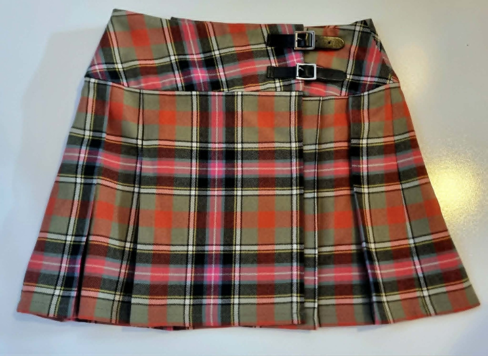 Lochcarron Scotland Pure New Wool Tartan Kilt Skirt Pleated Size 12
