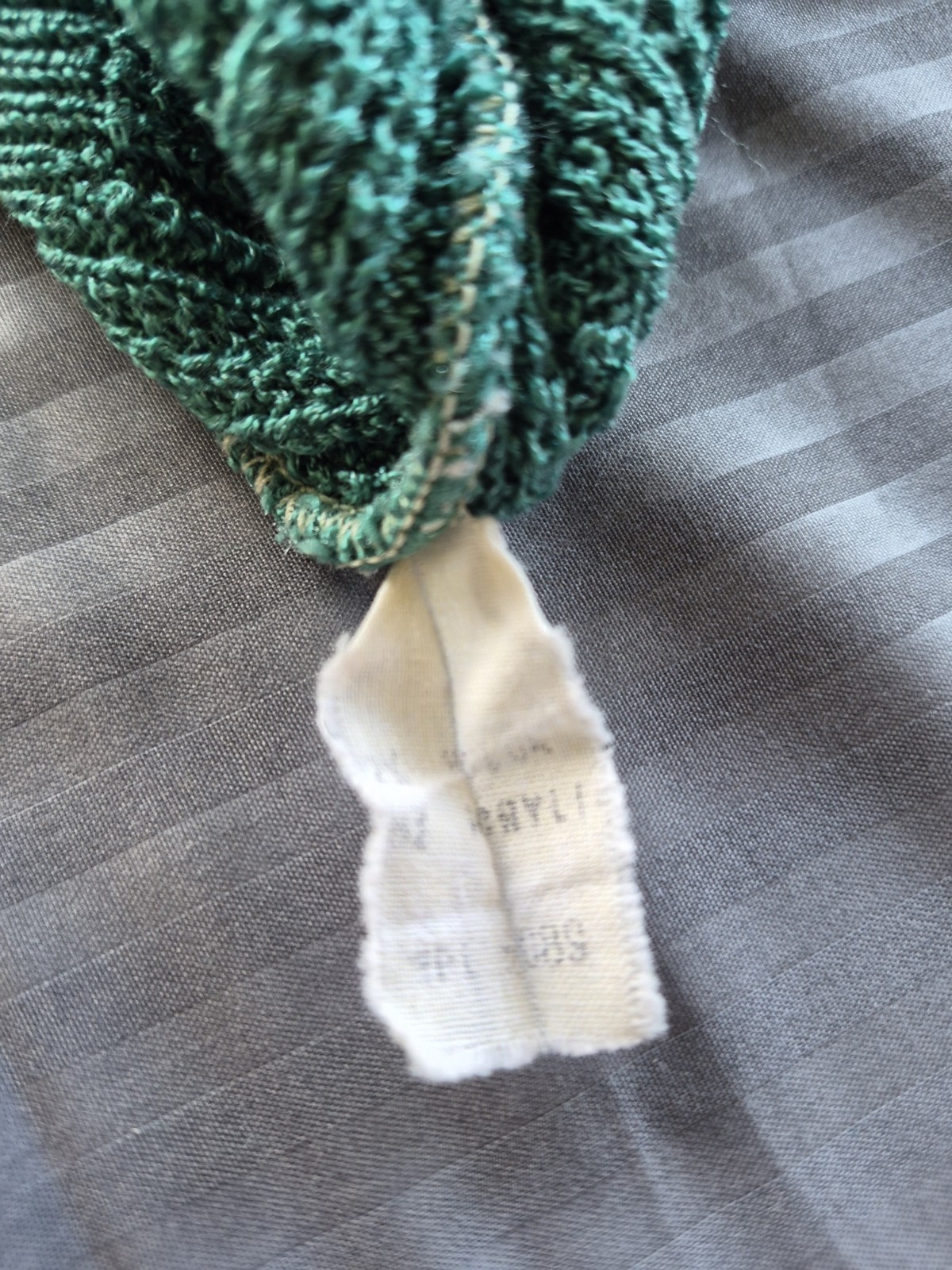 Vintage Jantzen Ribbed Turtleneck Sweater Made in USA Sage Green Geometric Yoke