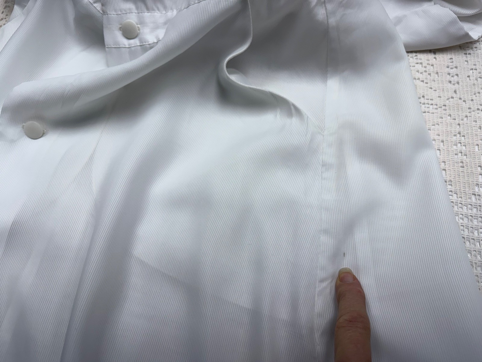 Vtg 50s 60s Nurse Waitress Removable Buttons Uniform Dress Small? White Dacron