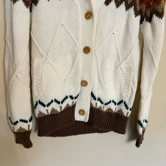 VTG Hunter’s Glen Knit Cardigan Sweater Boho Western Country Retro Sz L Cottage