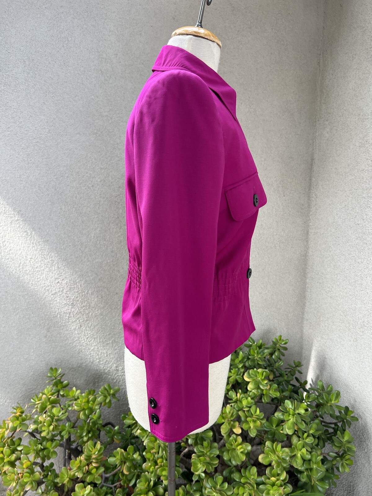 Vintage Preppy Jacket By Valentino Miss V fuchsia pink wool sz 38 4 Italy