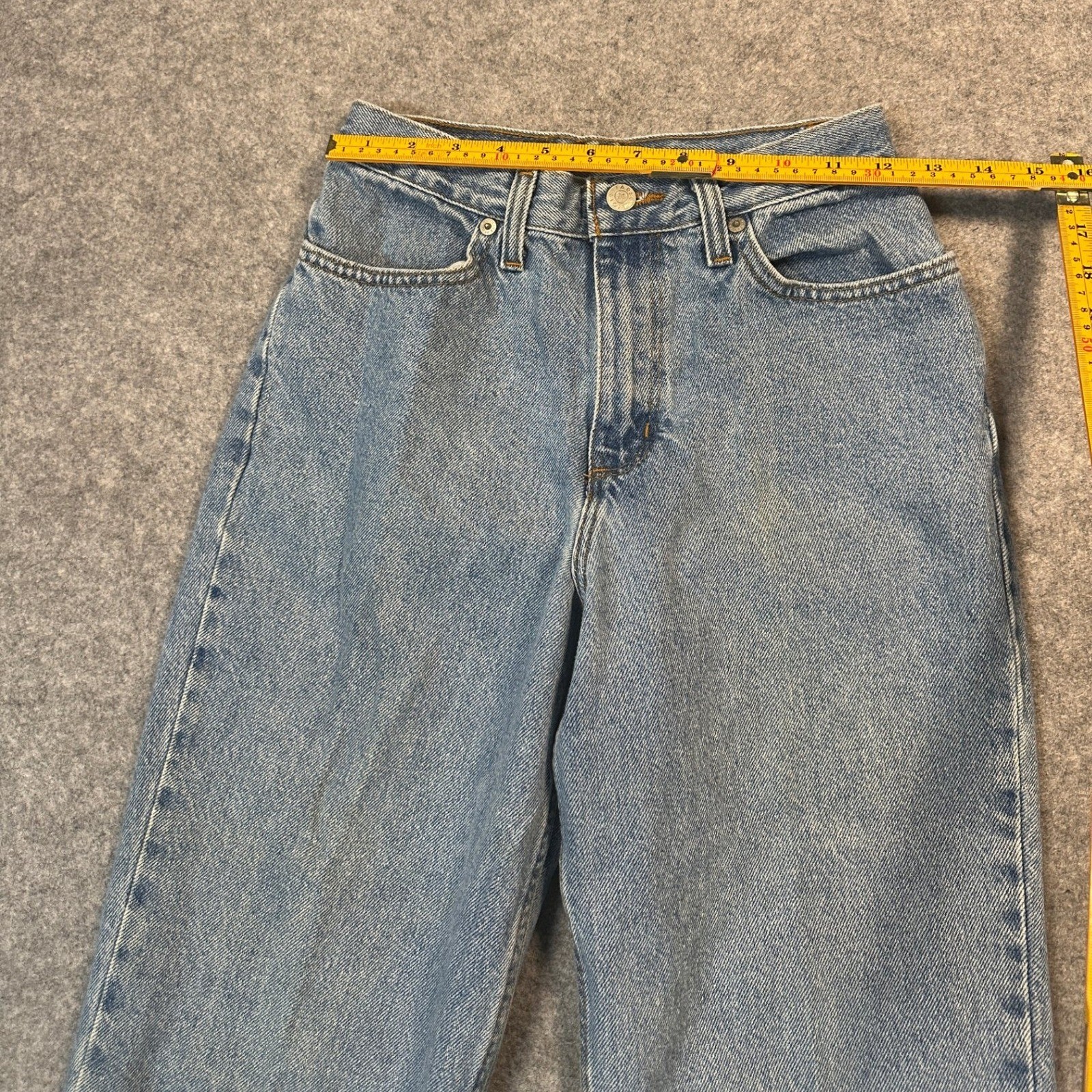 Faded Glory High Rise Tapered Jeans 6 Pet Light Wash 100% Cotton Vintage
