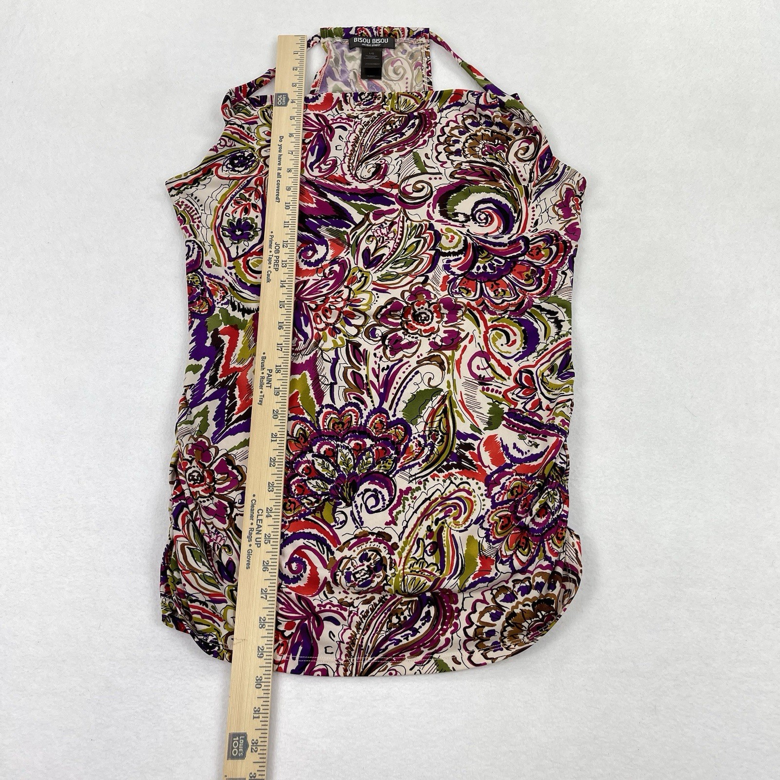 Bisou Bisou Women’s Large Paisley Mini Halter Dress Clubbing Y2K Vintage