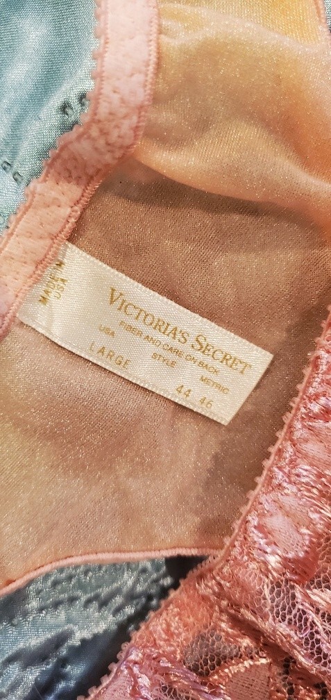 RARE Vintage Victoria’s Secret Thong Bikini Panties, Sheer Lace/Mesh, USA Made L
