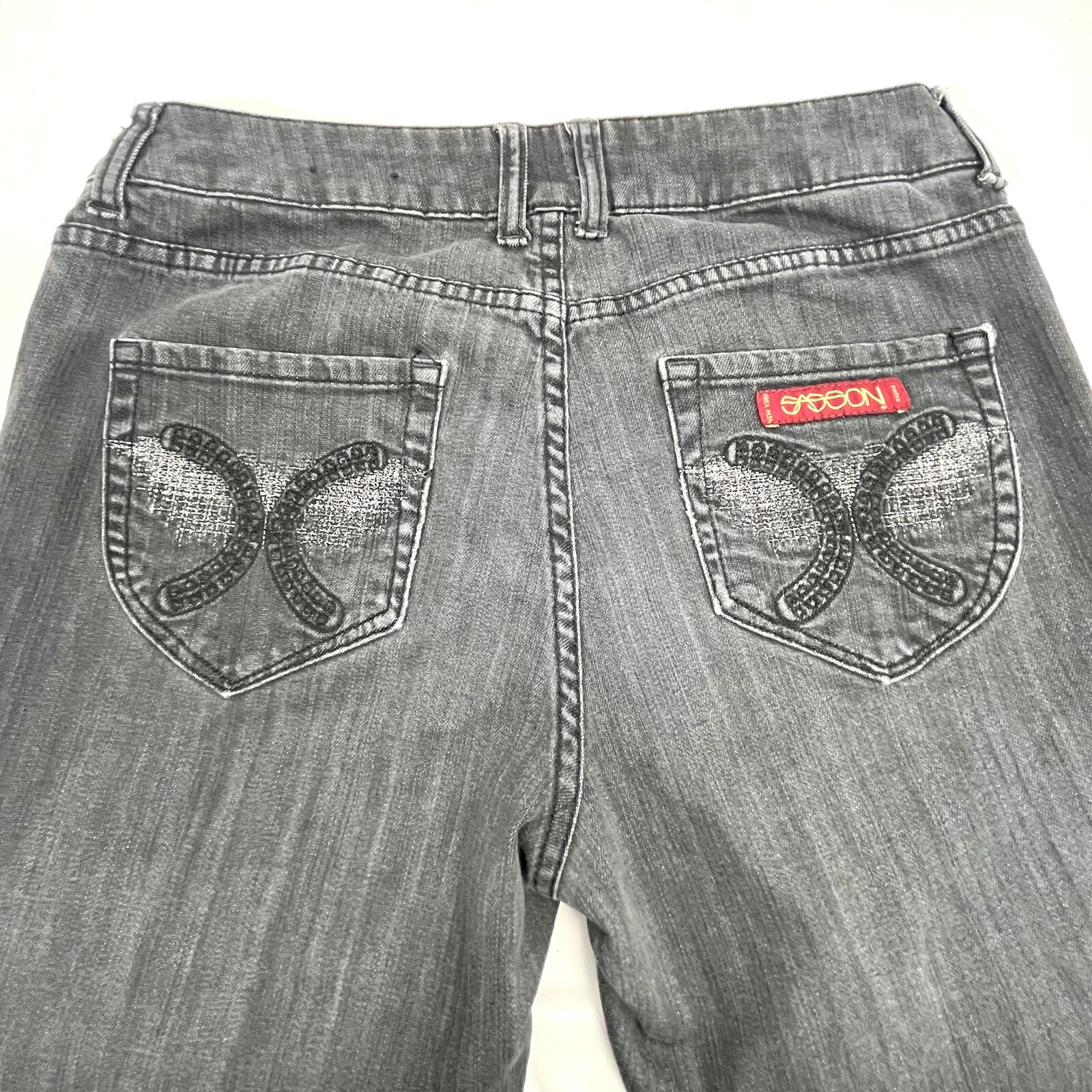 Sasson Jeans Sz 8 Black Bootcut Boogie 32” Inseam Y2K Ooh La La Women’s Vintage