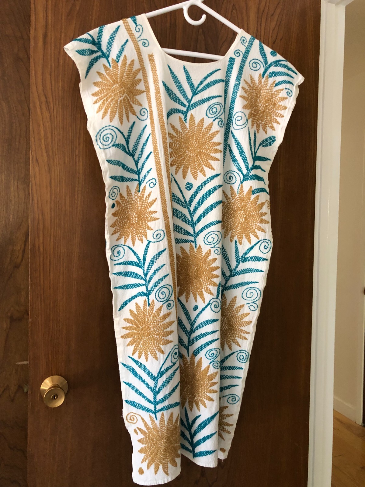 vintage hand embroidered Mexican dress