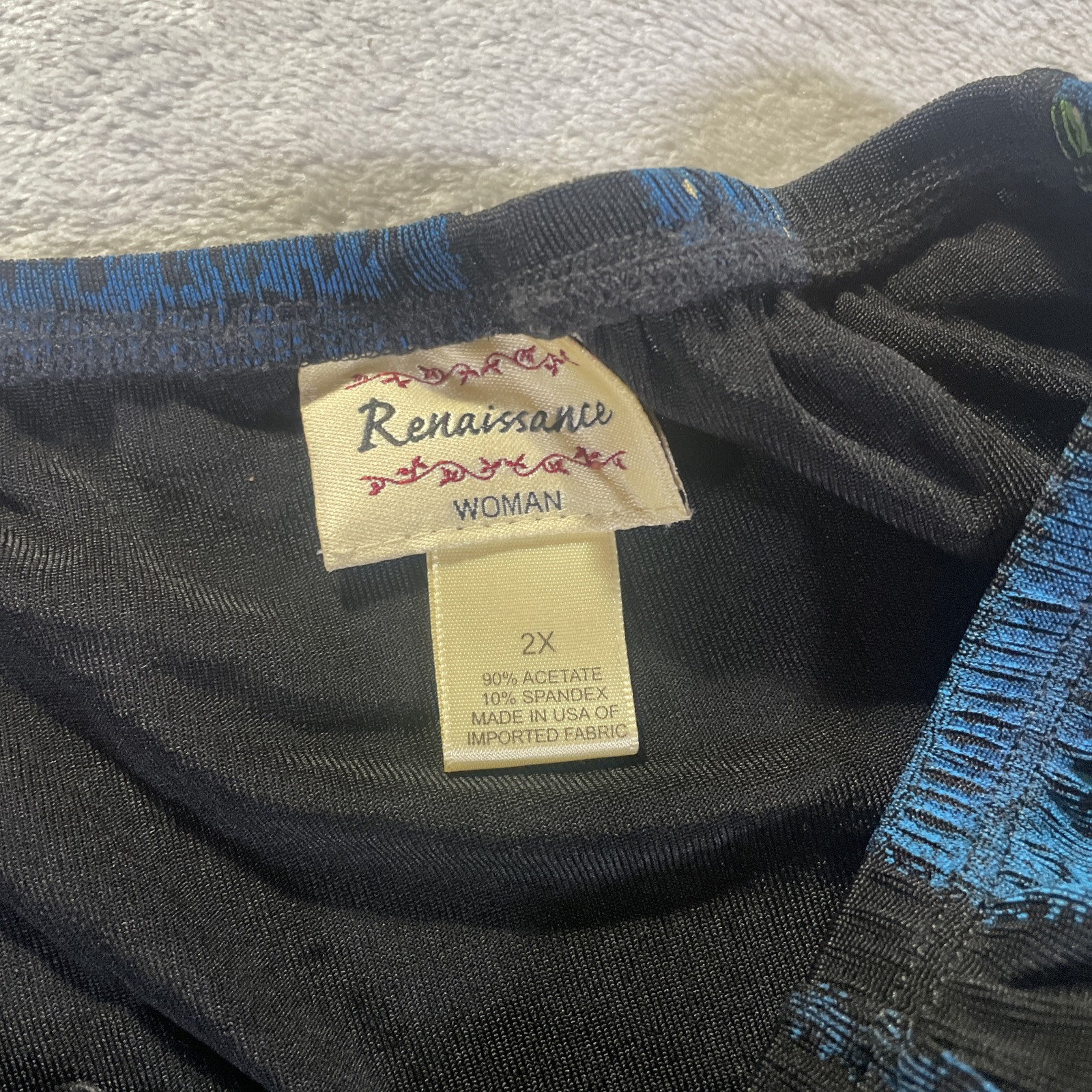 Vtg Renaissance Swing Skirt Woman 2x Abstract Print Elastic Waist Festival Boho