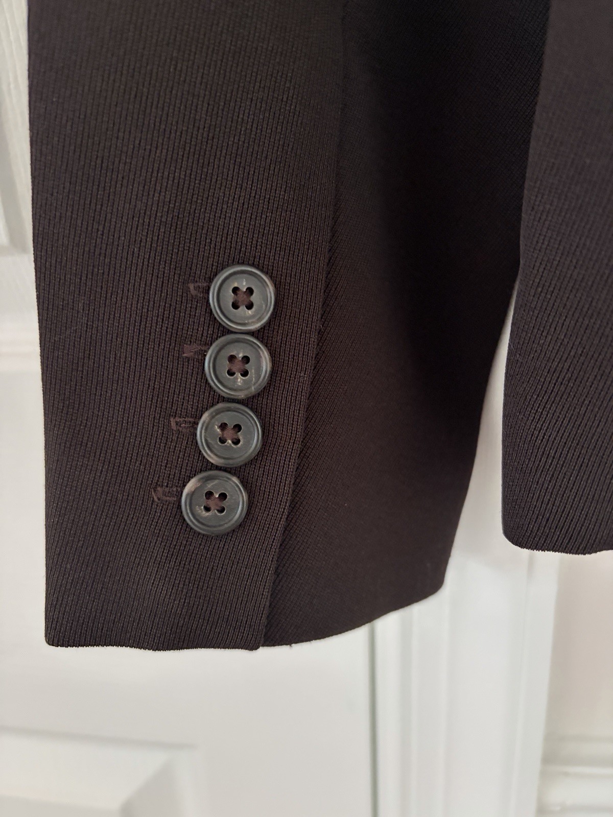 Harolds Jacket Women 8 Dark Brown Wool Blend Structured Blazer Career Wear USA