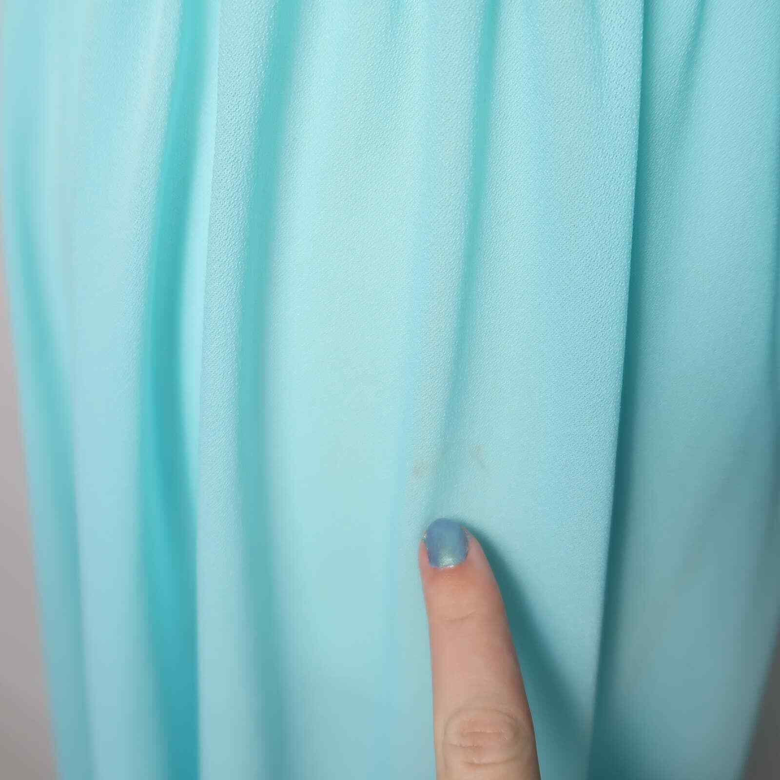 Vintage 70s Lady Carol light turquoise blue blouson midi dress 12