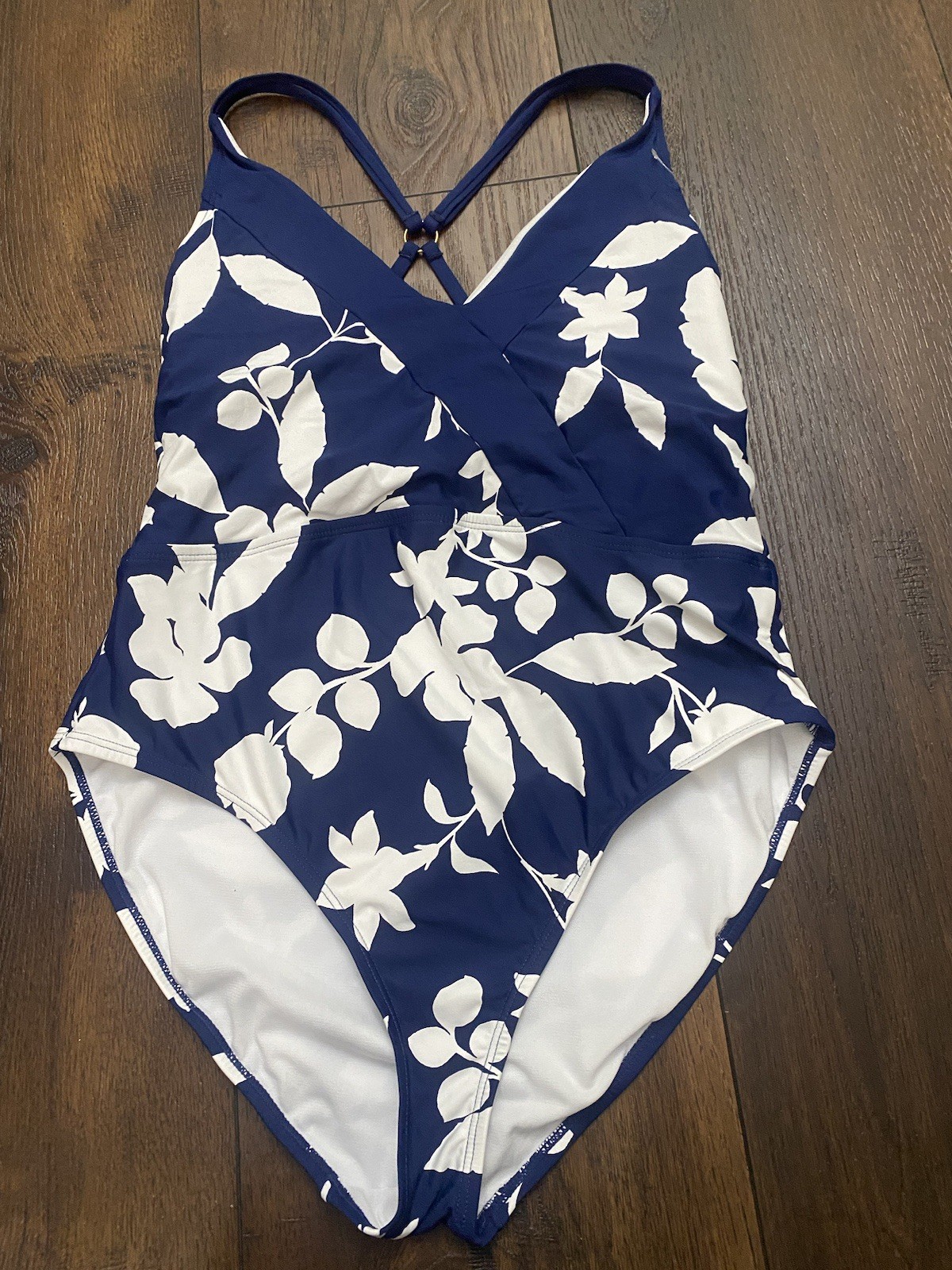 Womans Blue And White Bathing Suit Size Large By Cole Of California #15