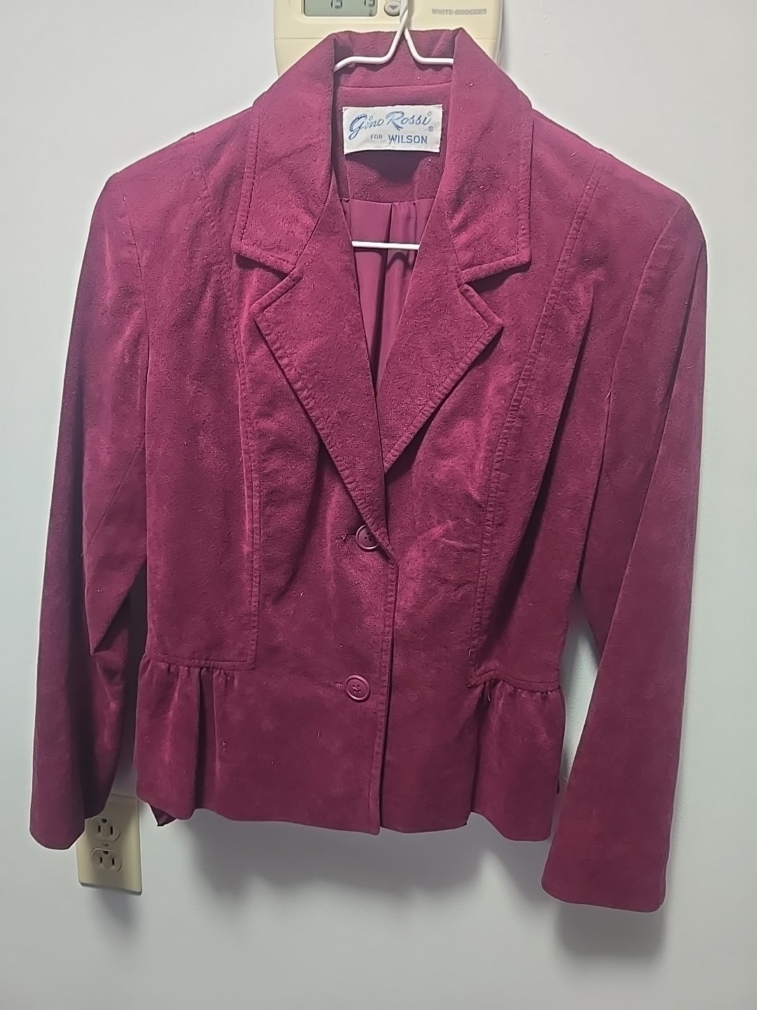 Vintage 70s Gino Rossi Wilson Ultrasuede Berry Blazer Jacket Made in USA Size 6