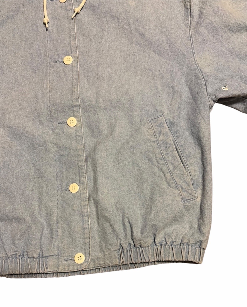 Eddie Bauer Outsoor Chambray Denim Jacket Women’s M Light Blue Hooded Vintage
