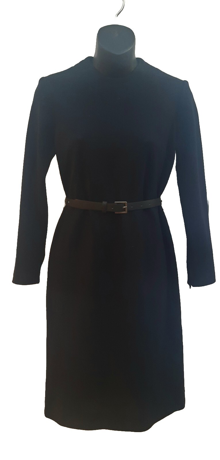 Stanton Jrs Petite Women’s Vintage 60s Sz 7 Black Dress Sheath Long Sleeve