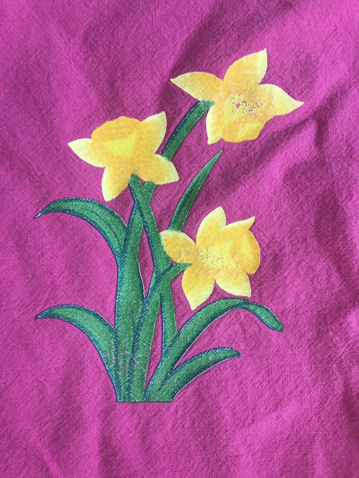 Vintage 1990s SK Sport Pink T Shirt Sz Small Tulips