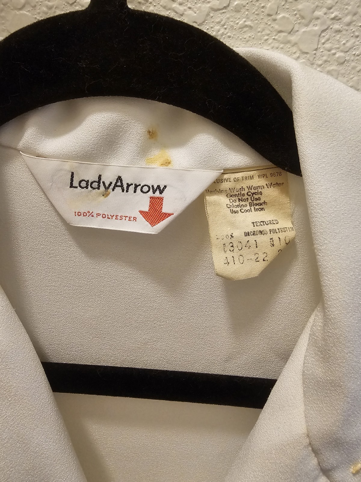 60s Vintage Lady Arrow, Lace & silk Ruffle and gold Detail, Long Cuffs Sz 10,