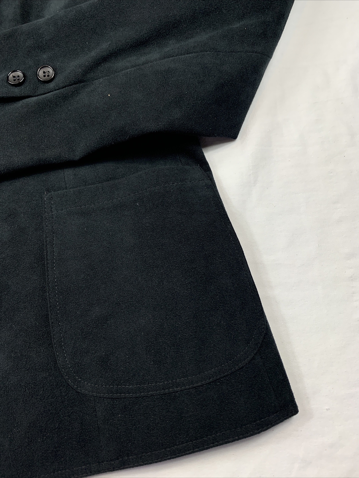 Vintage 80s 90s Adolph Schuman Lilli Ann Womens Ultra Suede Suit Size 10 Black