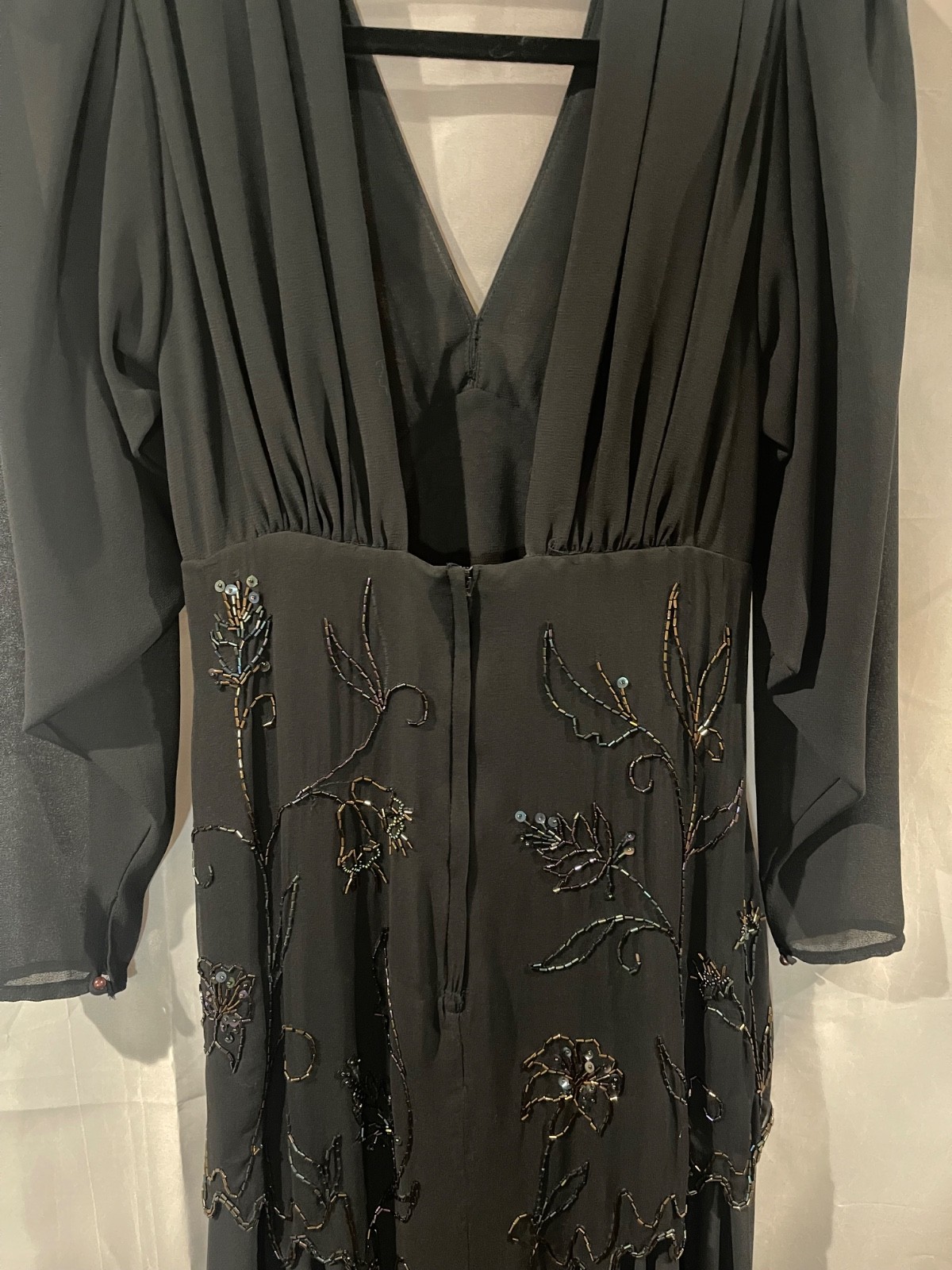Vintage Casadei Black Multi Color Beaded Cocktail Dress
