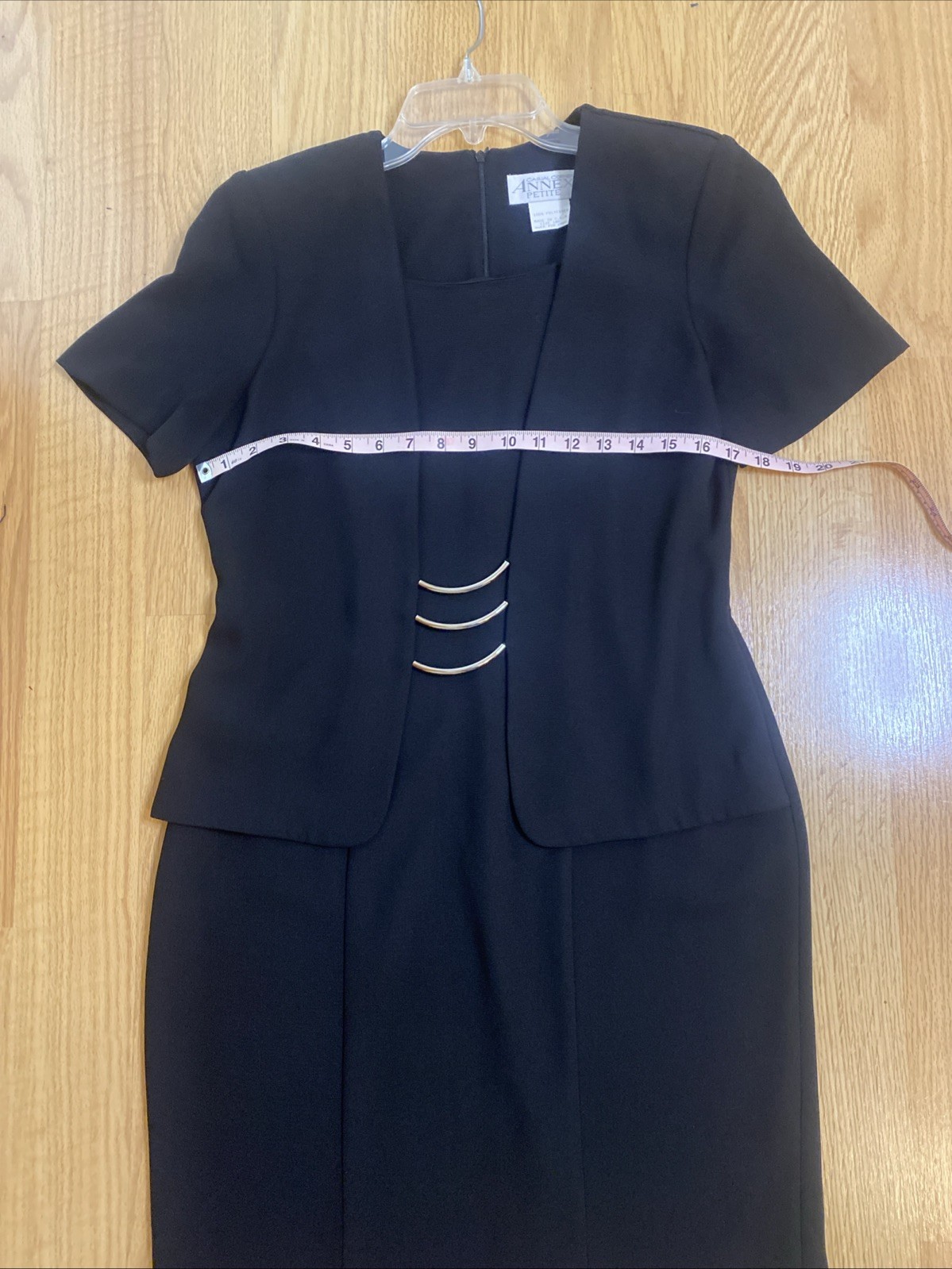 Vintage Casual Corner Sz 10 Petite Black Suit Dress Corpcore Business 80’s Power
