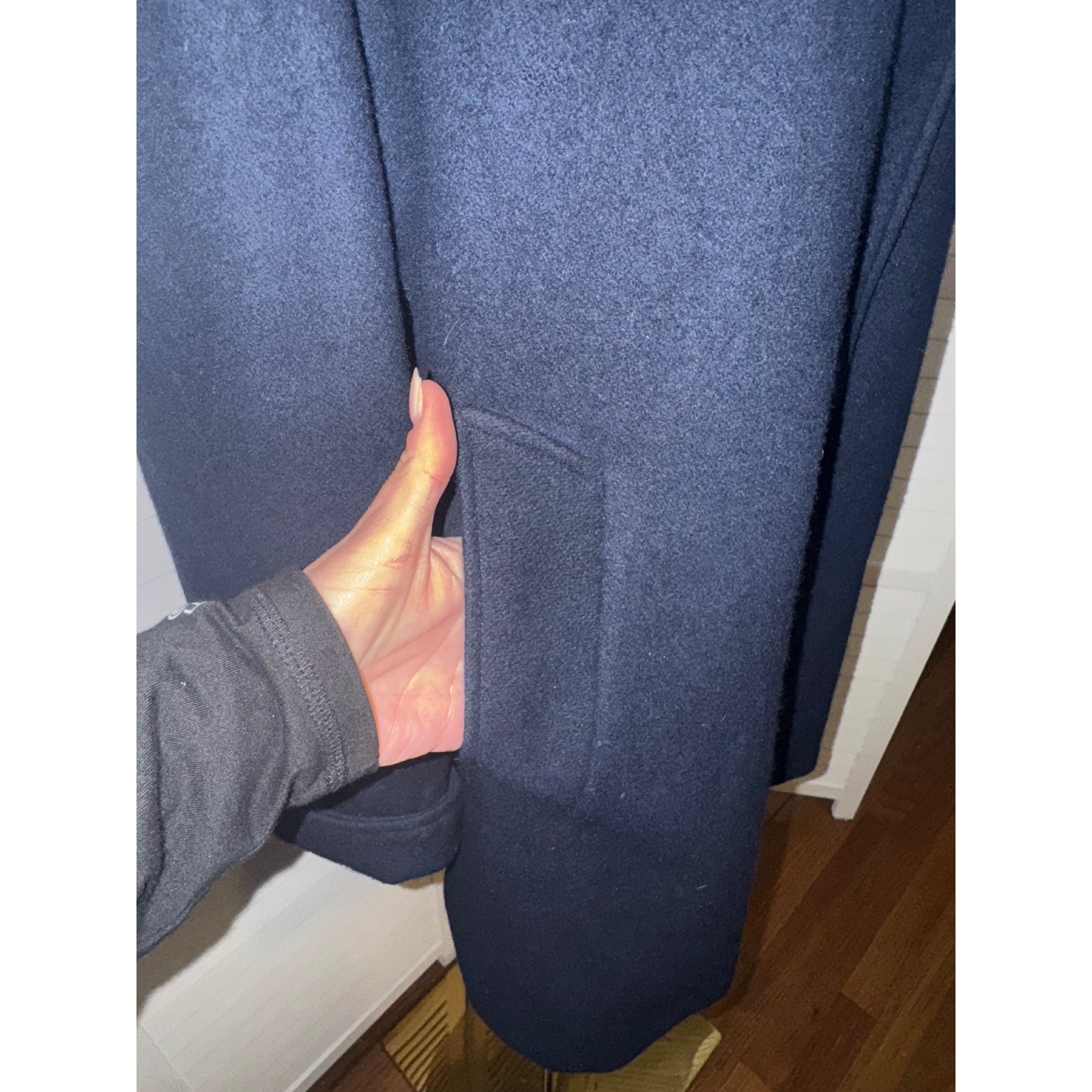 Stephanie Mathews Wool Coat Women Navy Blue Vintage Made in Argentina Size 10