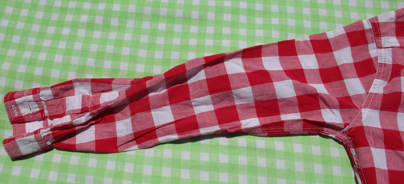 Vintage 50s Levi’s Short Horn Red White Checker Open Collar Western Loop Shirt