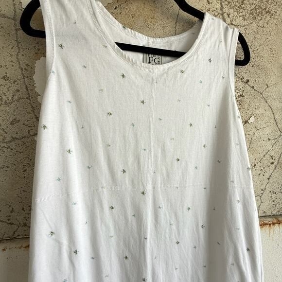 Vintage Sleeveless Dress Cotton House Dress Ditsy Floral Field Gear Womens XL