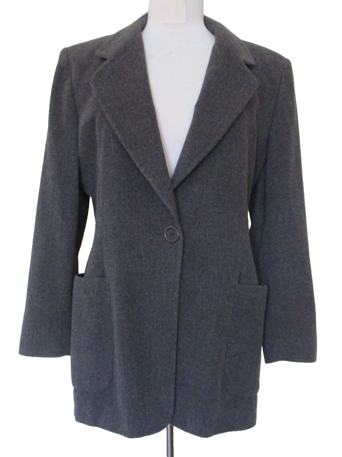 Vintage 80s Escada Jacket Blazer Size 38 Women Gray Angora Blend