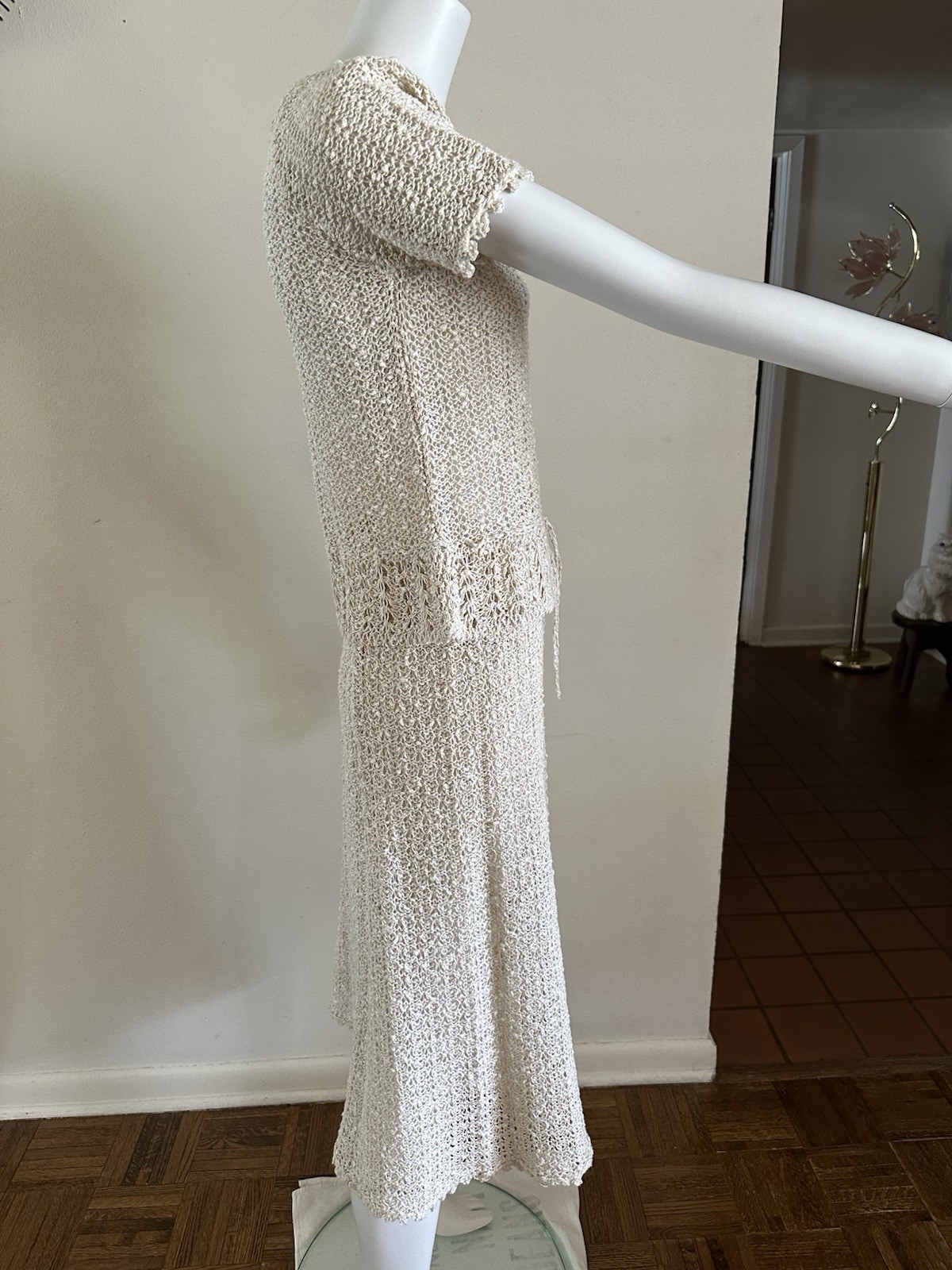 1970s A Pallas Original Hand Loomed Irish Linen Knit [Dress/Skirt/Set] Boho VTG