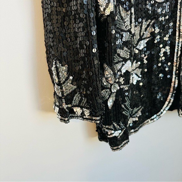 VTG 80’s Sweelo Black and Silver Sequins Blazer Women’s Size Small