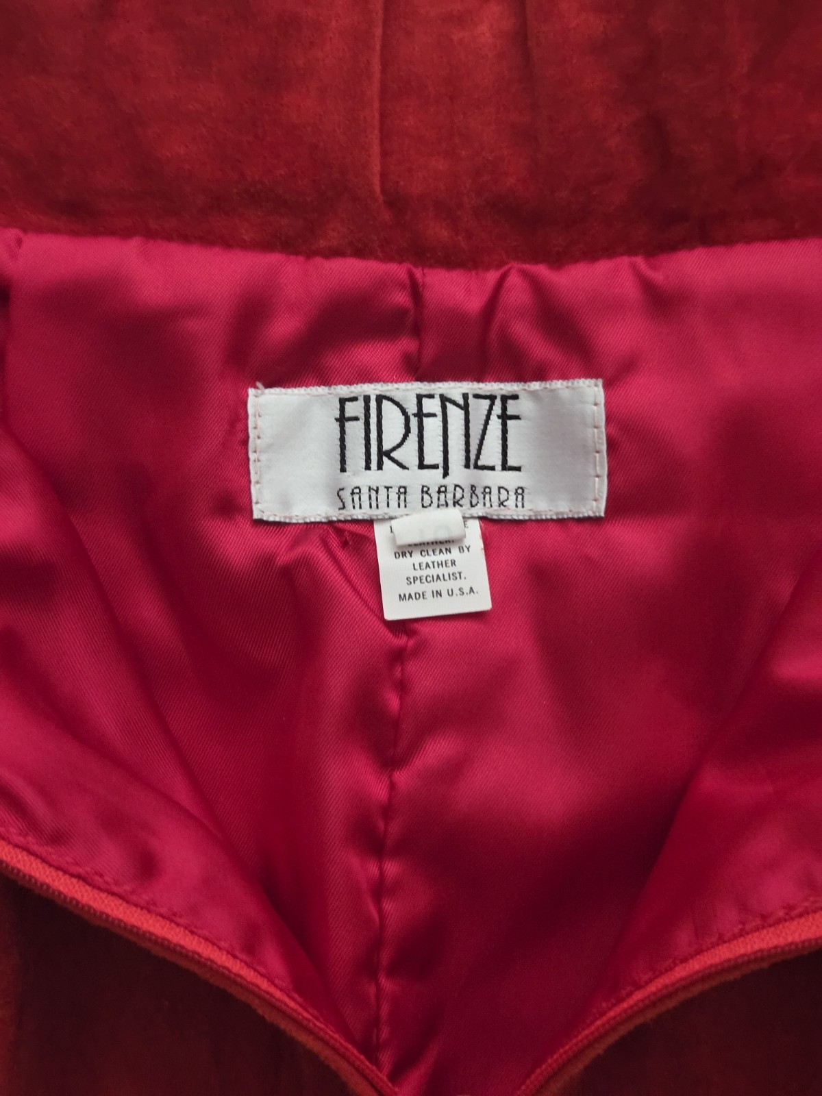 Vintage Firenze Santa Barbara Red Suede Leather High Waist Tassel Pants Women’s