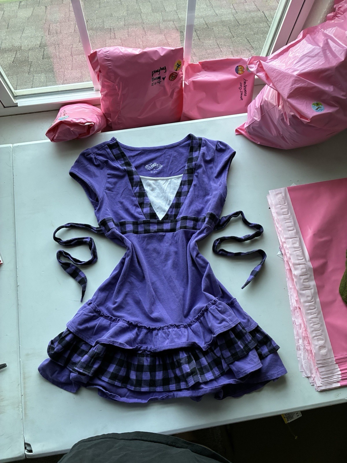 Purple Justice Y2K Dress Top 2000s Size 14 Large In Kids Can Fit A M/S In Woman