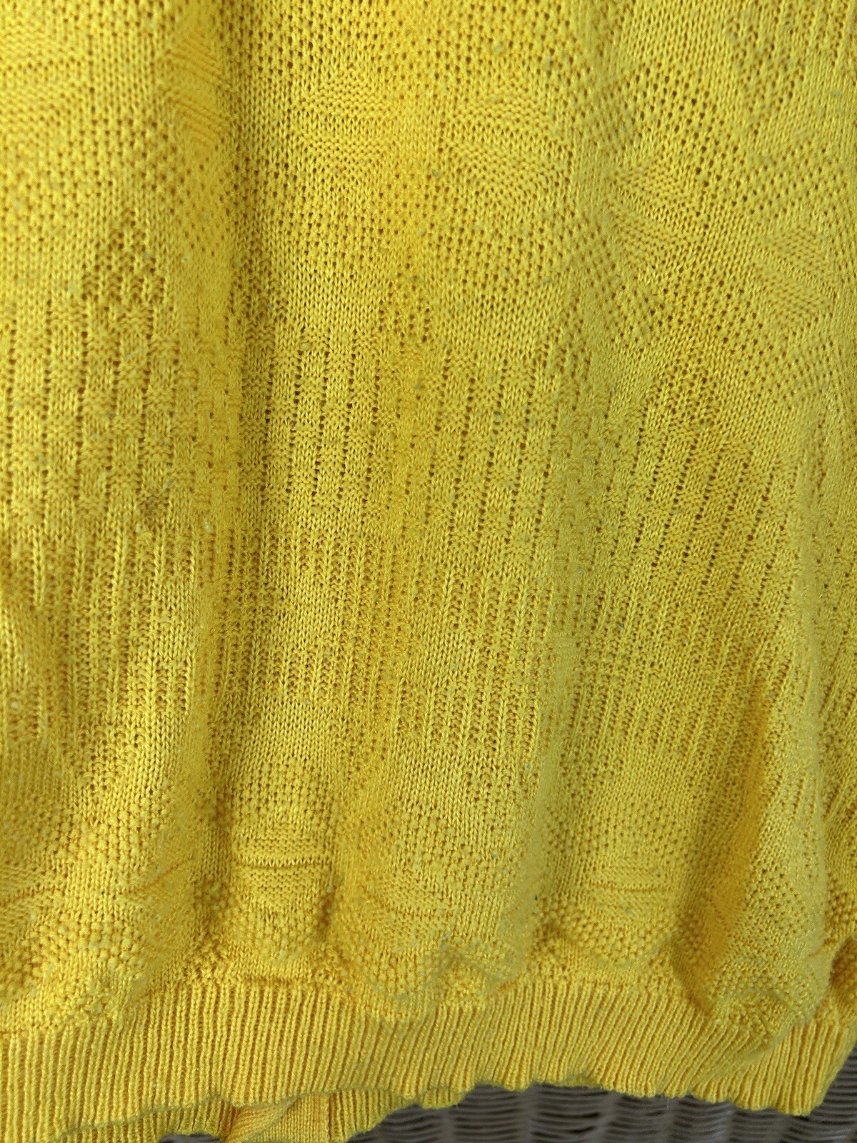 Vintage Women Sweater Short Sleeve Academia Classic Diana Margo Yellow 1X