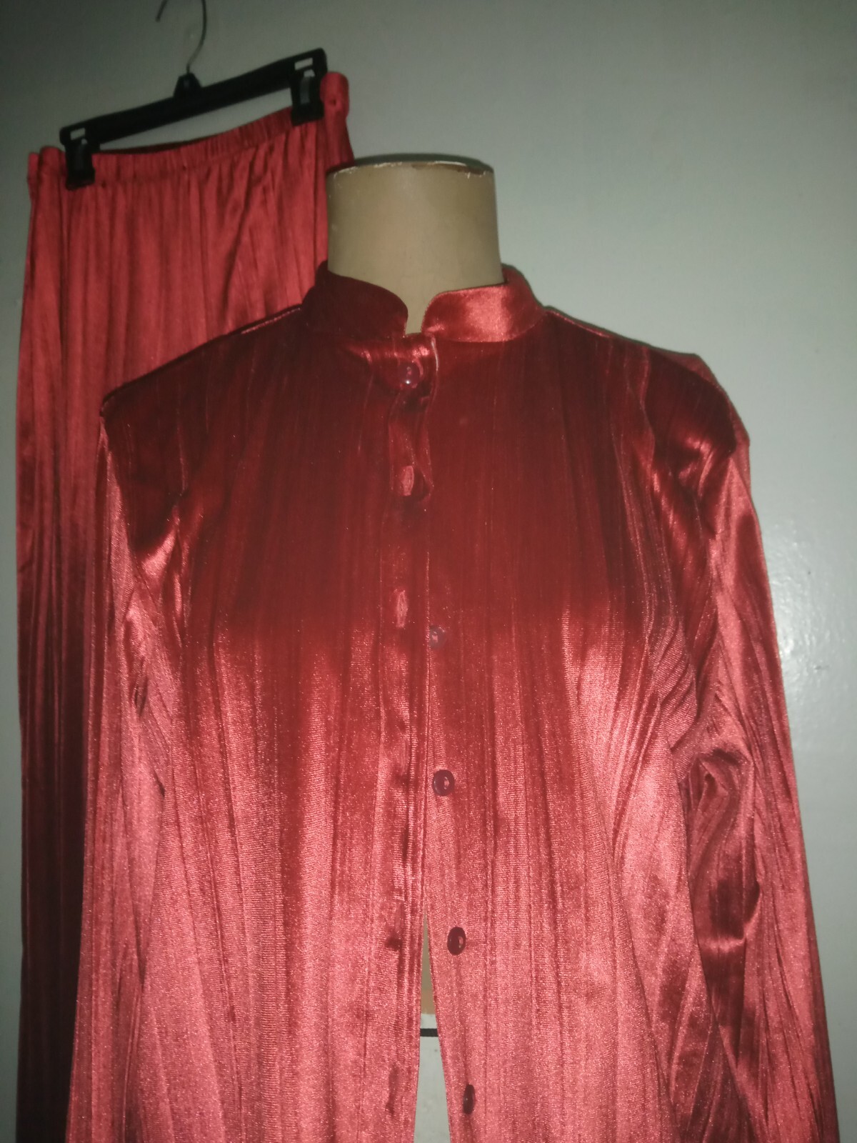 Linden Hill Jacket Women Vintage Dark Burandy Button Up Lagenlook Festive sz s